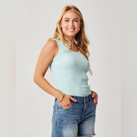 Carve Designs Tops - CARVE DESIGNS WOMEN'S STRIPED EVER TANK in teal blue